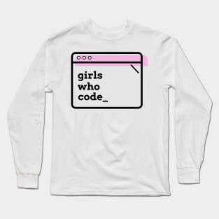 Girls Who Code Pink Long Sleeve T-Shirt